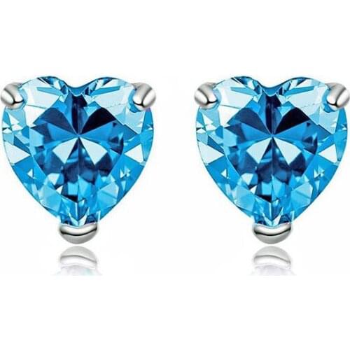 Wholesale 1Pair Jewelry 100% Natural Gemstones Moissanite Cubic Zirconia Silver Color Engagement Wedding Party Lovers Earrings