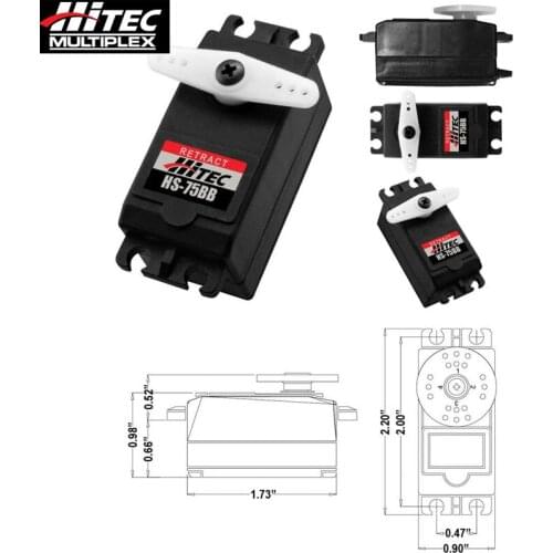 Original HS-75BB Retractable landing gear Torque kg./cm. (4.8V / 6.0V): 6.6 / 8.2
