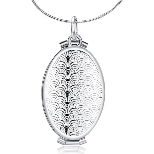 Kettingen Sieraden Vis Schaal Ovale Medaillon 4 Slot Fotolijst Hanger Sieraden Gift Effen Collares De Moda Gepersonaliseerde Ket