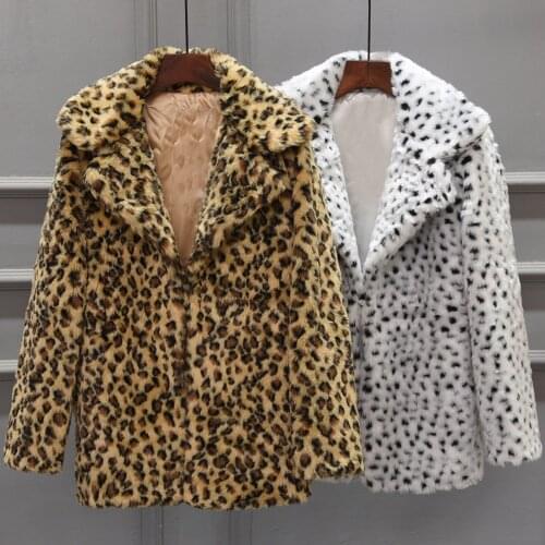 Plush Jacket Women Winter Mid-length 2021 New Korean Version Of Loose Lamb Wool Faux Fur Leopard Print Fur Coat Women Winter
