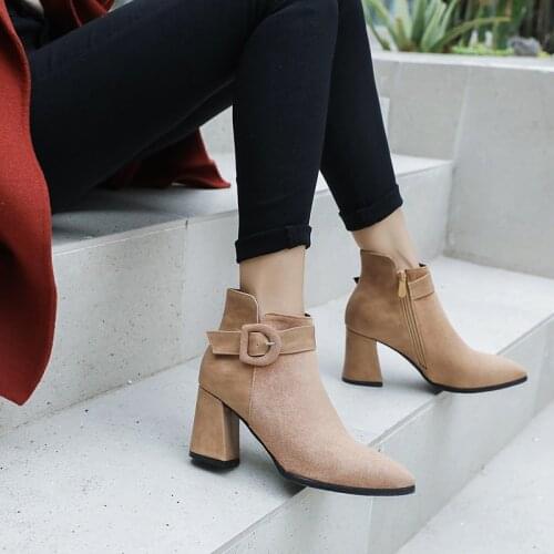 SAMSACQ Fashion Women Boots Women High Heels Boots Ankle Boots for Women Pointed toe Sexy Ladies High Heel Booties Thin