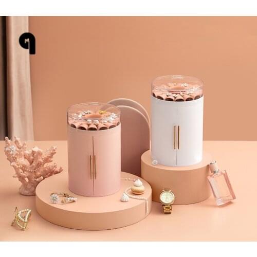 QM Fashion 4-Layers Drawers Jewelry Box Double-Door Necklaces Organizer Earrings Display Rings Holder High Capacity Gift Women