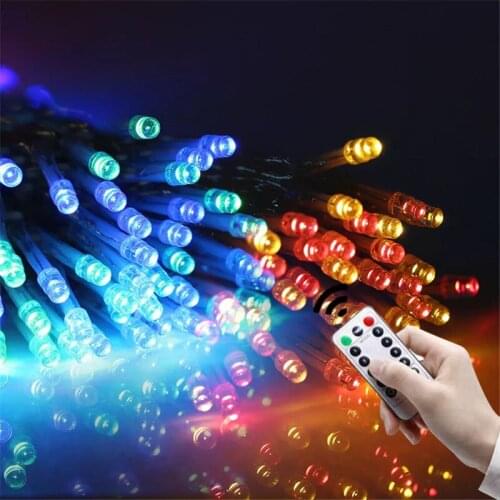 LED Remote Control Battery Operated Fairy Christmas Lights String Outdoor Indoor For Bedroom Garden Festoon Garland Decoration