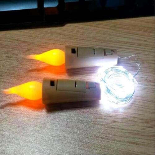 2m 20 LED Bottle Lights Cork Shape led flame Starry String Light for Glass Craft Wine Bottle Xmas Christmas Valentines bar 6pcs