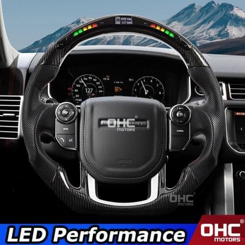 Carbon Fiber LED Steering Wheel compatible for Defender Discovery Sport Land Rover Range Rover Evoque Velar Range Rover Sport