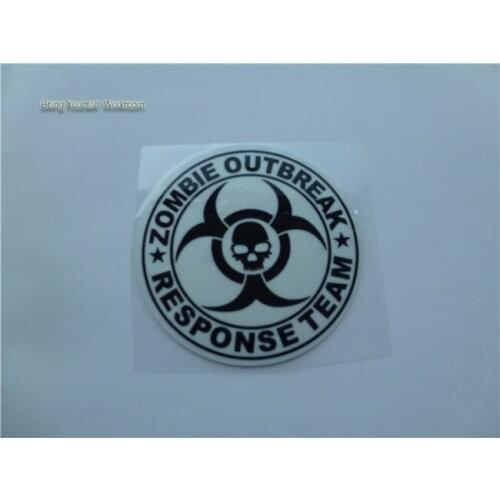 ZOMBIE outbreak response team BIOHAZARD stickers reflective windshield decals motorcycle car stickers for bikes ATV