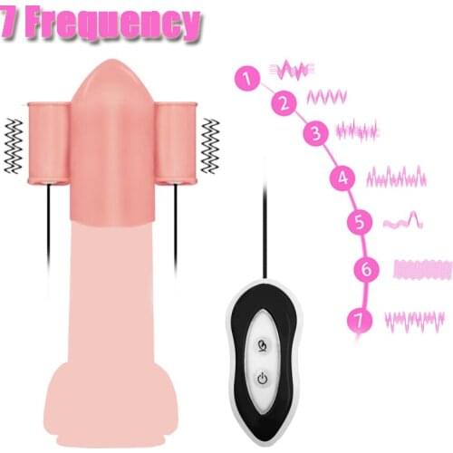 Penis Extender Trainer for Adult Men 7 Frequency Vibrator Satisfyer Cock Enlargement Sleeve Electrical Erotic Massager Product