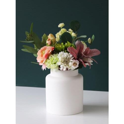 Vase ornaments living room flower arrangement large ceramic vase ins wind Nordic creative simple water-raised rose lily flowers