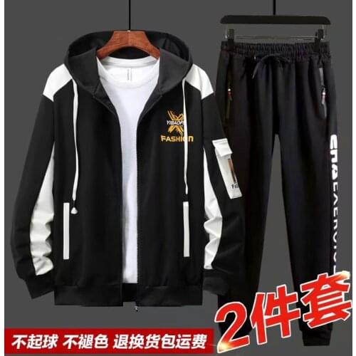 2021 Spring Autumn Mens Sets Korean Fashion Joggers Sets Men Casual Men Clothing Streetwear Hooded Tracksuit Men Two Piece Set