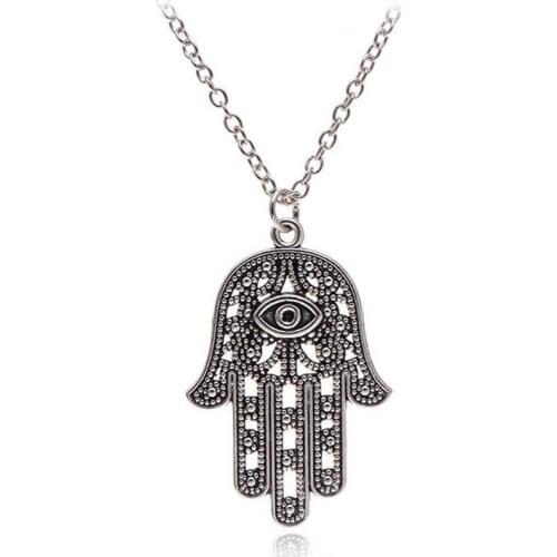 Fashion New Girls Indian Hamsa Hand Choker Necklace Women Vintage Chain Pendant Necklaces Female Jewelry Party Gift