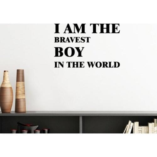 I Am The Bravest Boy Silhouette Removable Wall Sticker Art Decals Mural DIY Wallpaper for Room Decal