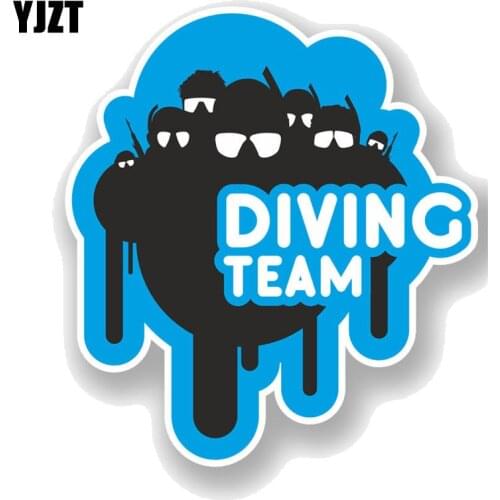YJZT 12CM*12.9CM Fashion Scuba Diving Team Decal PVC Motorcycle Car Sticker 11-00767