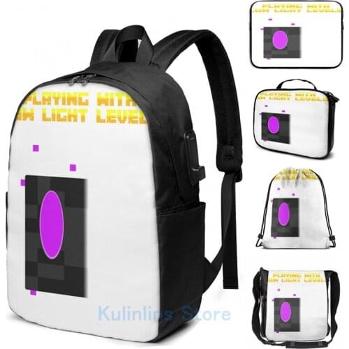 Funny Graphic print Playing With Low Light Levels USB Charge Backpack men School bags Women bag Travel laptop bag