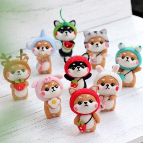 1Set Non Finished Wool Felt Handmade Poked DIY Dog for Needle Material Bag Poked Set Handmade DIY Funny Toy