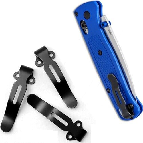 1 Piece Stainless Steel Pocket Knife Clip For Benchmade Bugout 535 Folding Knives Waist Back Clips Custom Knife DIY Accessories