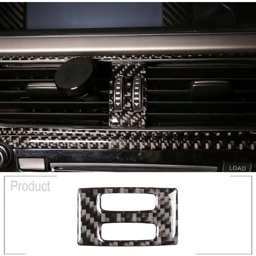 1 Pcs Soft Carbon Fiber Center Air Conditioning Vent Frame 3D Interior Accessories Sticker For Audi A4L / A5 2009-2016