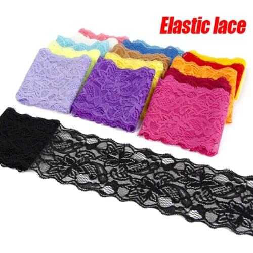 1pack=10yards Colors 8cm width Tulle Lace Trim Lace Ribbon for Ornaments Elastic Lace Stretch for Baby Girls Hair Accessories