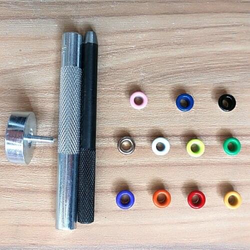 100pcs 4mm Eyelets+1sets Tool Free Shipping Metal Grommet Colorful Painted Eyelet DIY Garment Grommet with Fixing Punch Tools