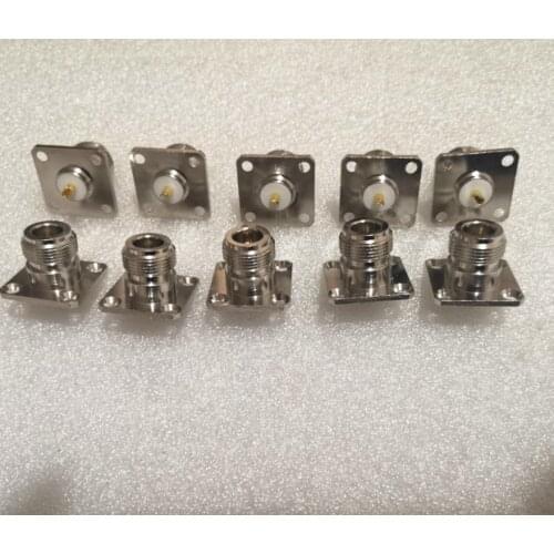 2Pcs New Adapter N Female Jack 4-hole 25.4mm Flange Solder Panel Mount Straight RF Coaxial Connectors