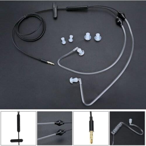 3.5mm Plug Air Tube Anti-Radiation Earphone 2 Air Acoustic Tube Stereo Headset for iPhone for Samsung