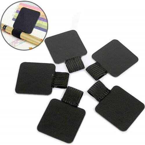 3pcs PU Leather Pen Clip Self Adhesive Pen Elastic Loop for Notebooks Clipboards Pen Holder Kawaii Stationery Desk Accessories