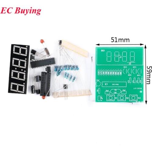 4 Bit Digital Electronic Clock DIY Kit C51 STC11F02 Teaching Training Parts 4Bit Digital Tube Clock 4.5V-6V Production Suite