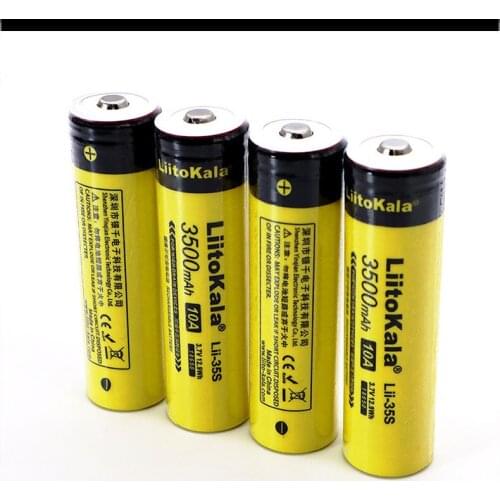 4PCS LiitoKala Lii-35S New 18650 battery 3.7V 3500mAh rechargeable lithium battery for LED flashlight+DIY pointed