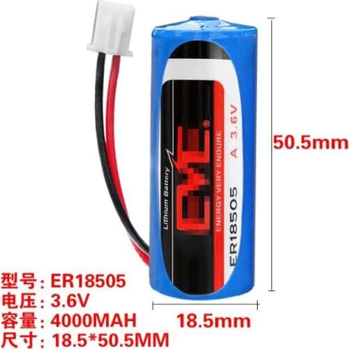 5PCS ER18505M 3.6V Water Meter Battery Disposable Lithium Asian Battery with Plug