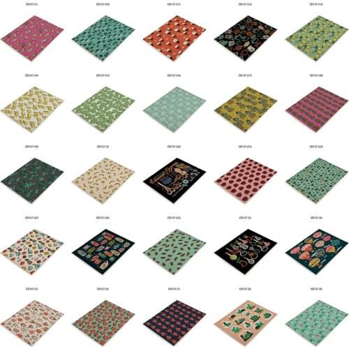 Tropical Plant Cactus Place Mat Cup Coaster Onderzetters Coasters Mats Fruit Banana Dining Room Placemat Servilletas De Tela