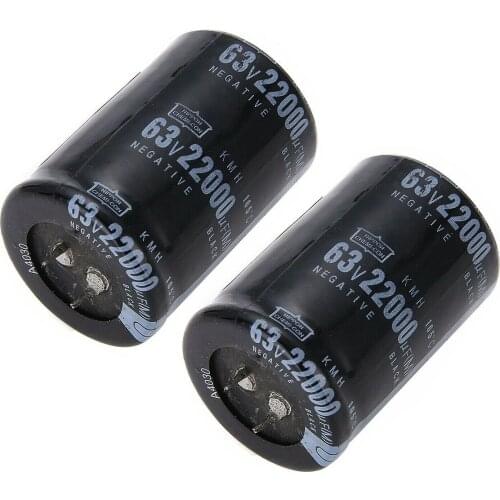 2pcs 63V22000UF Aluminum Filters Electrolytic Capacitor 35x50mm