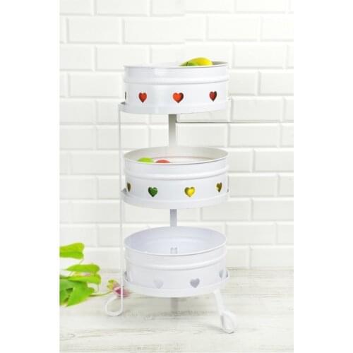 White 3 Layer Metal Crisper