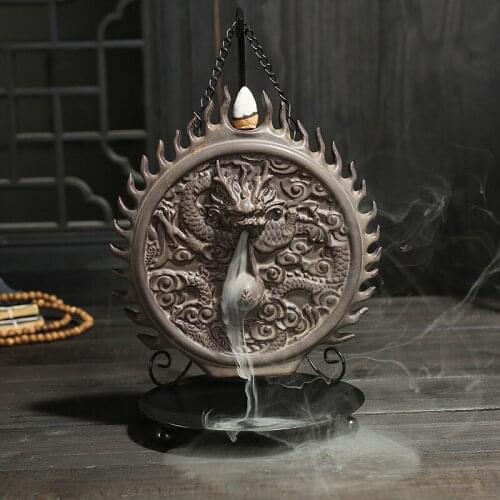 Large Incense Burner Holder Dragon Ceramic Statue Modern Incense Burner Buddha Decor Zen Scented Incensario Home Decor BK50XX