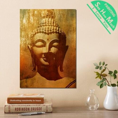 1 Piece Stone Carved Buddha Light HD Printed Canvas Wall Art Posters and Prints Poster Painting Framed Artwork Room Decoration