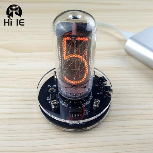 IN-18 Glow Tube Clock 1-bit Integrated IN18 Glow Tube Clock Seven-color RGB LED Nixie Clock No Tubes