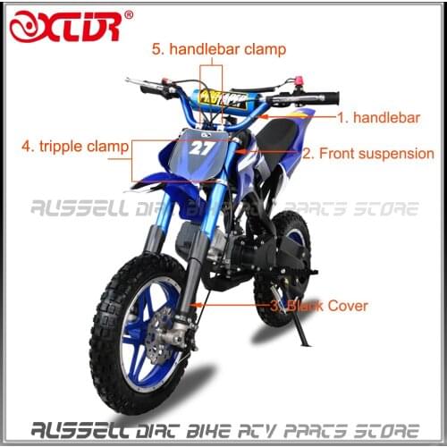 Handlebar and Front Suspension & Protect cover For Small Apollo MINI MOTO Orion Kids DIRT BIKE 2 Stroke 47cc & 49cc 50cc 70cc