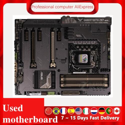 For Asus SABERTOOTH Z97 MARK 1 Desktop Motherboard Z97 LGA 1150 For Core i7 i5 i3 SATA3 USB3.0 Original Used Mainboard