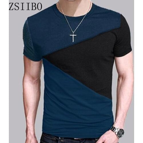 ZSIIBO Mens Tops Tees 2019 summer new o neck short sleeve t shirt men fashion trends fitness tshirt TX116