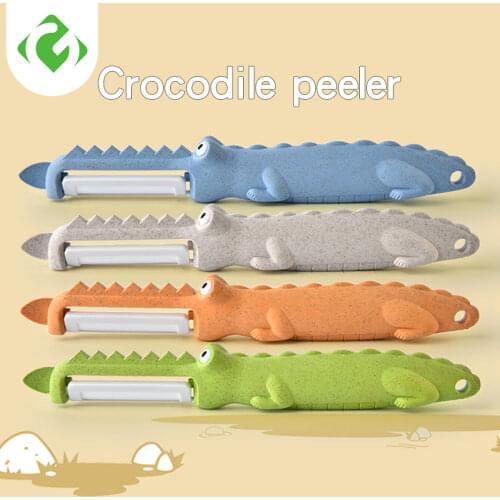 GUANYAO Lovely Cartoon Crocodile Ceramic Peeler Scraping Scales Fruit Peeling Knife Potato Apple Vegetable Tool Kitchen Gadgets