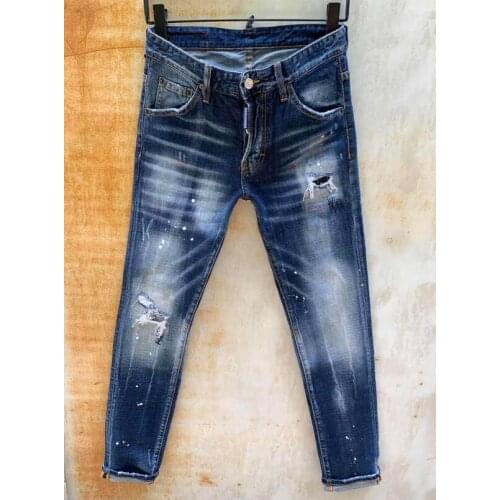 2021 blue pants classic,Authentic DSQUARED2,Retro,Italian brand ,Women/Men Jeans,locomotive,Jogging jeans,DSQ002
