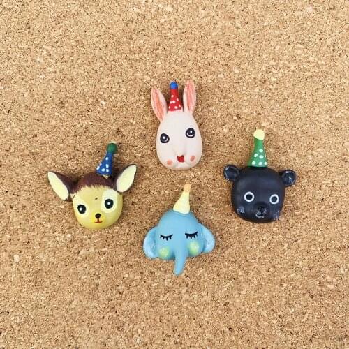 4 Pcs Elephant Cute Cartoon Thumbtacks Push Pin Decoration Cork Board Photo Wall Thumb Tack Diy Pushpins Office Binding Supplies