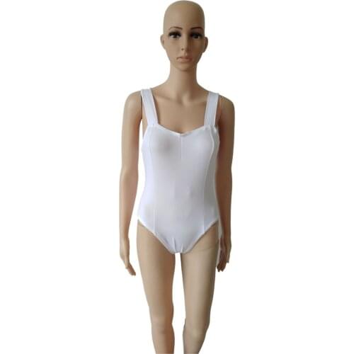 New style white color Sleeveless Spandex unisex Bodysuit Ballet Gymnastics Leotard jumpsuit Unitard tights
