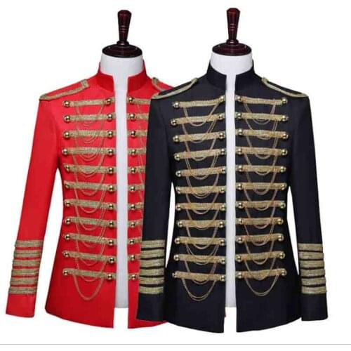 Men`s Steampunk Victorian Vintage Coat King Prince Costume Military Jacket Singer Pop Blazer Suit Cos Outfit For Men Plus Size