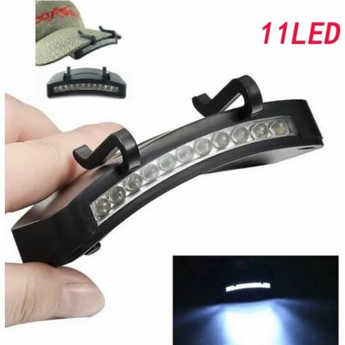 11LED headlight battery type clip hat brim light fishing light night fishing bait light brim light outdoor lighting
