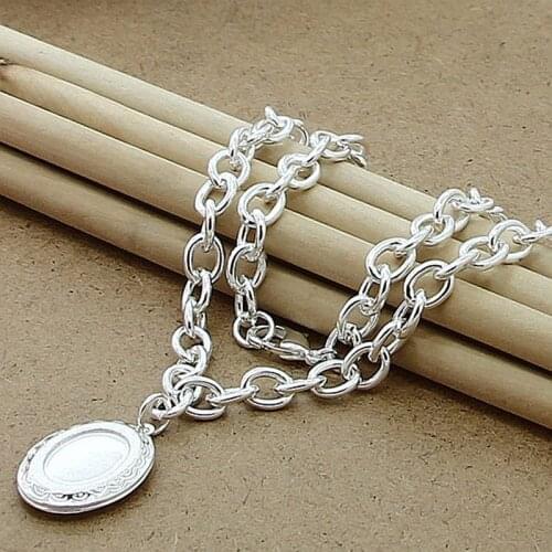 New 2019 Classic Jewelry Necklace 925 Sterling Silver Geometric Chain Necklace Women Men Christmas Gifts