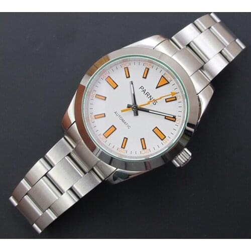 PARNIS 40MM Dial Mechanical Men Watch Stainless Steel Miyota 8215 Automatic Mens Watches relojes para automaticos 2019 Clock