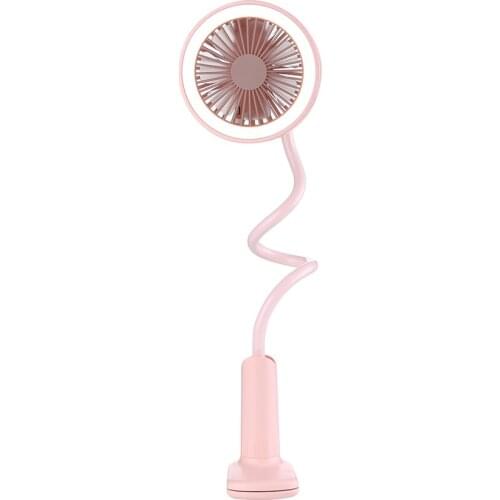 Portable USB Fan flexible with LED light 2 Speed Adjustable Cooler Mini Fan Handy Small Desk Desktop USB Cooling Fan for baby