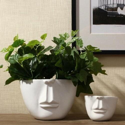 Simple face profile picture multi-meat planter silicone mold cement household decoration concrete planter manual mold
