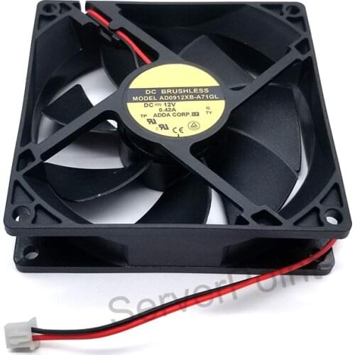 Original AD0912XB-A71GL DC 12V 0.42A 90x90x25mm 2-wire Server Square Cooling Fan