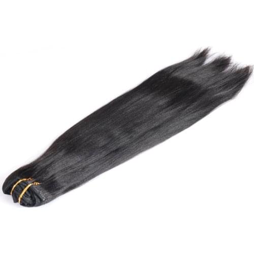 Yaki Straight Clip In 100% Human Hair Extensions 7 Pcs 120G/240G Brazilian Remy Hair Clip Ins Hair Natural Color For Black Women