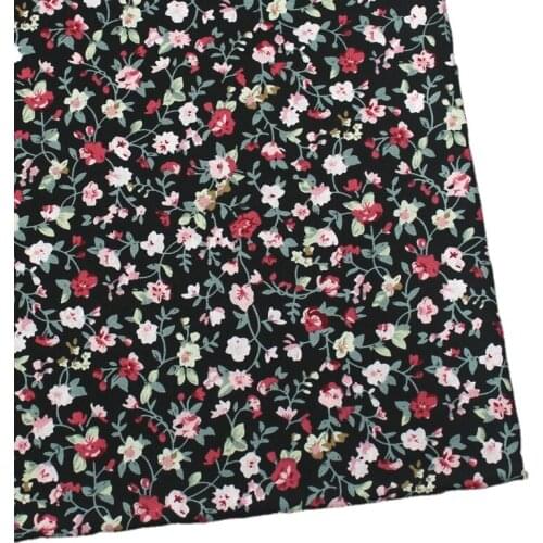 Wide 58" 100% Cotton Plain Dense Poplin Printed Fabric Paisley Scarf Dress Shirt Diy Material By the Half-Yard Small Floral